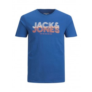 JACK & JONES MENS LOGO T-SHIRT BLUE